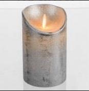 LED bloklys i sølv - 12,5 cm. Kai-Berntsen.dk